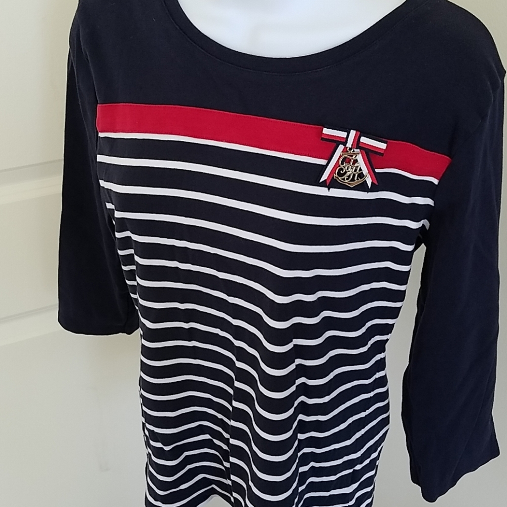Tommy Hilfiger Nautical Striped Shirt Size Large